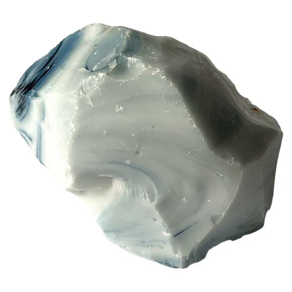 Cobalt Swirl Milk Glass Art Glass Cullet Glowing Manganese Slag Glass #4GL134 - Picture 4 of 7